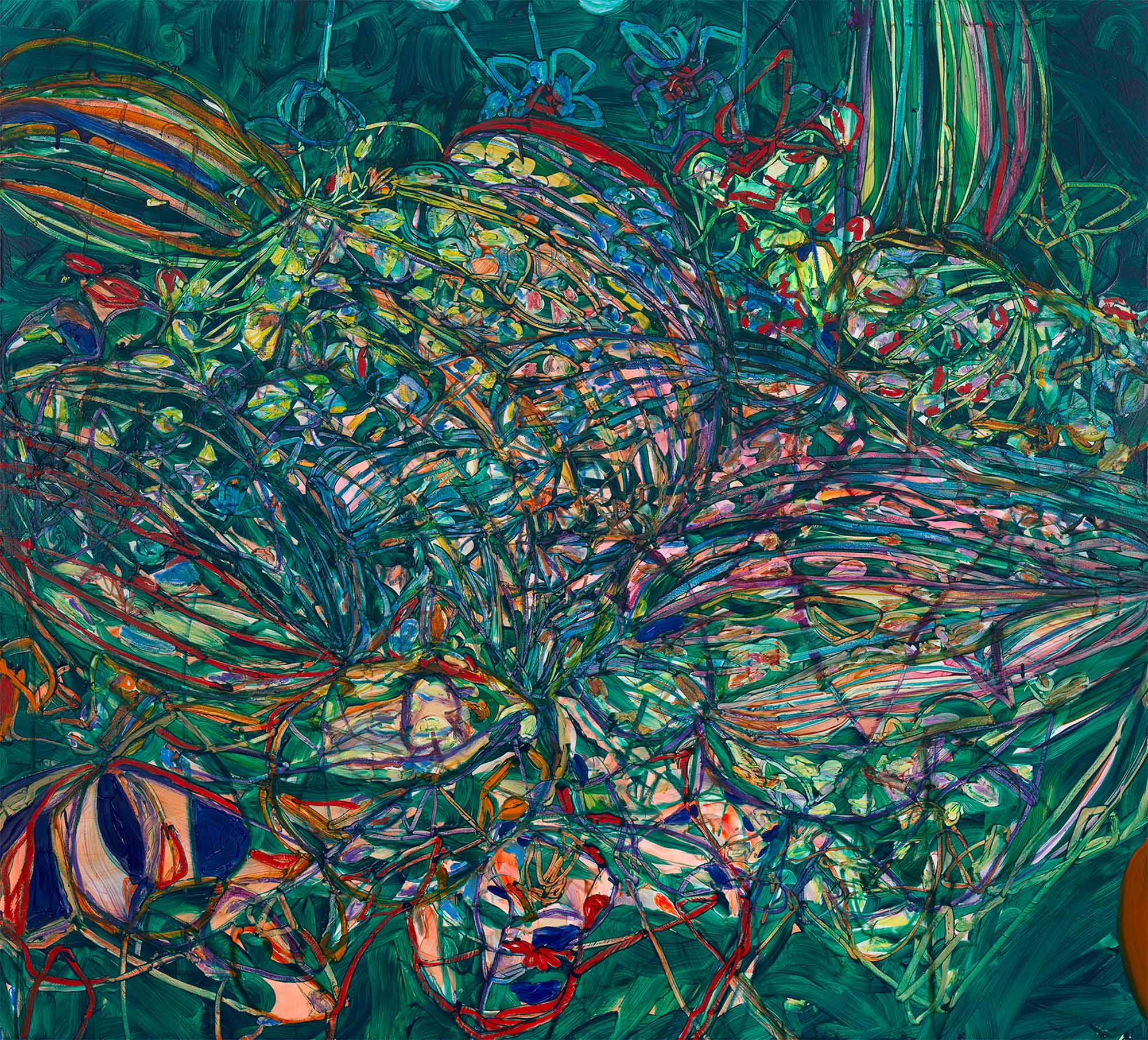 Jadé Fadojutimi, Meadows of Fear Make You Bulge, Sweat And Well With Love Too, 2020, Private Collection